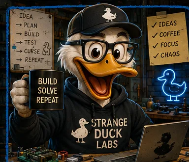 Illustrated Strange Duck portrait representing Robbie